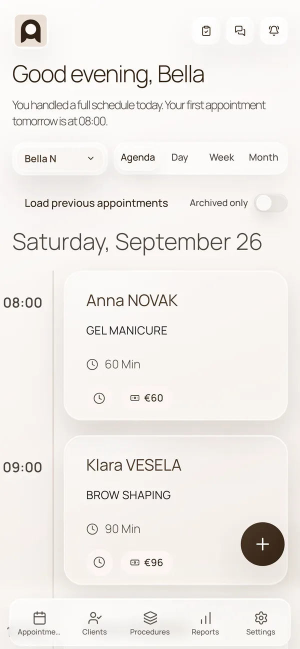 AppoTo dashboard preview